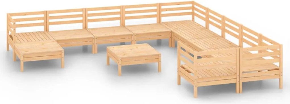 vidaXL Set mobilier de grădină, 12 piese, lemn masiv de pin