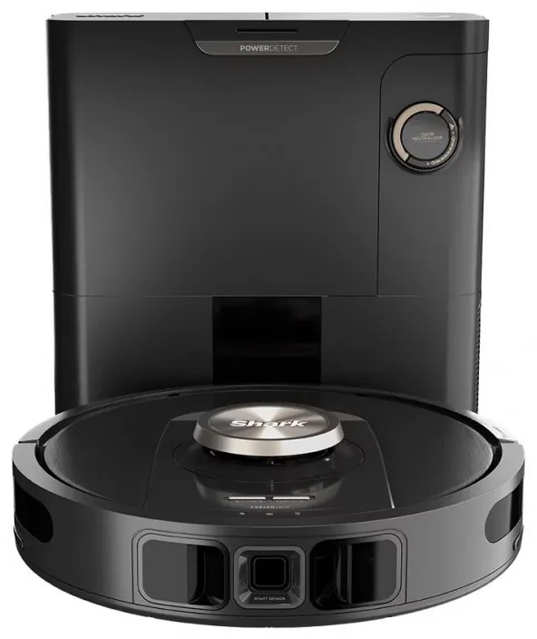 Aspirator robot Shark PowerDetect RV2820VEEU, 650W, 0.3 L, 360° LiDAR, Autonomie pana la 110 min, DirtDetect, Negru