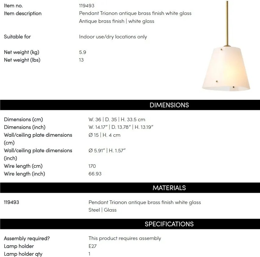 Lustra LUX, Otel Alama Antic, Sticla Alba, Trianon