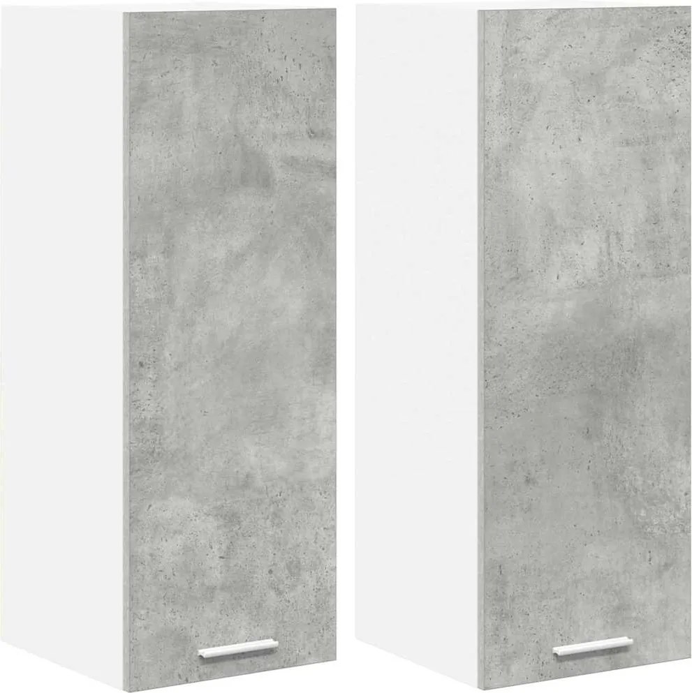 vidaXL Dulap suspendat cu ușă 2 pcs Gri beton și Alb 30 x 31 x 80 cm