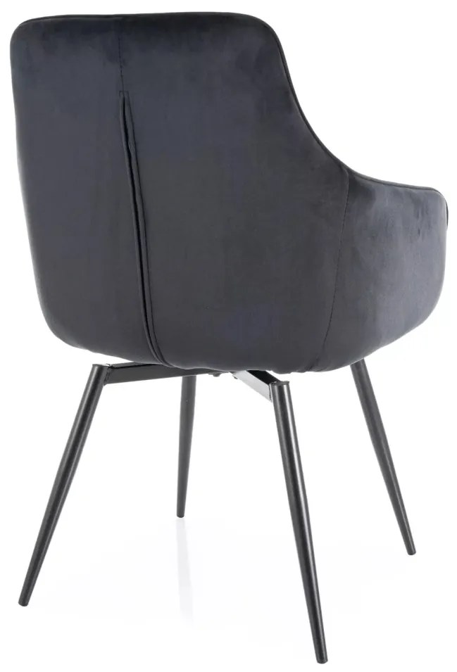 Scaun rotativ Marlo velvet negru/negru Blu19