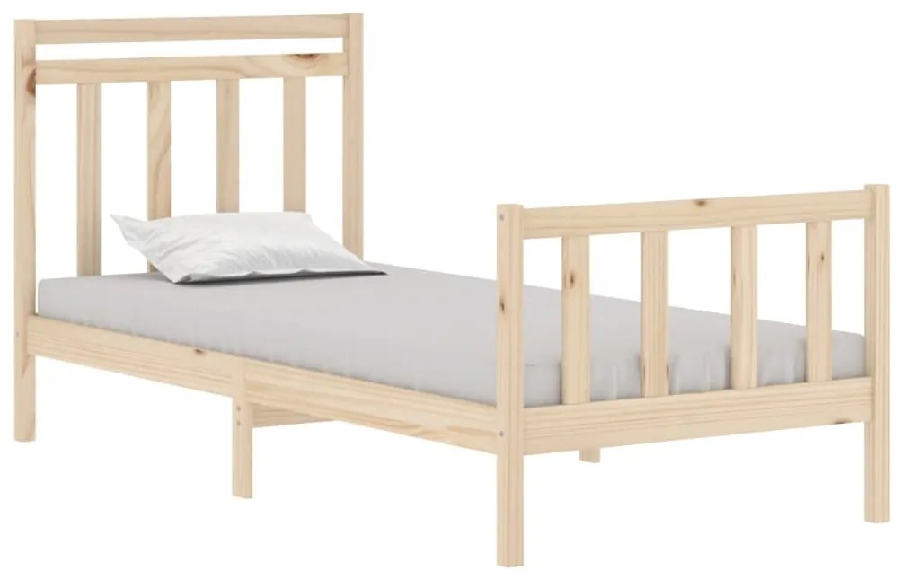 Cadru de pat Single 3FT, 90x190 cm, lemn masiv Maro, 90 x 190 cm