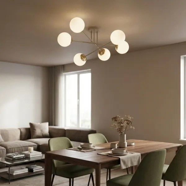 Brilagi - Lustru aplicat MILO 6xE27/60W/230V bej/auriu