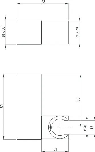 Suport dus finisaj negru forma patrata ANS N21U