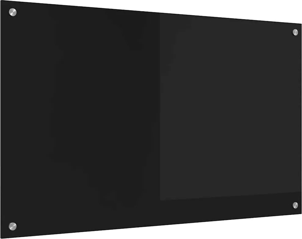 vidaXL Panou de bucătărie Negru 100 x 60 cm sticlă securizată