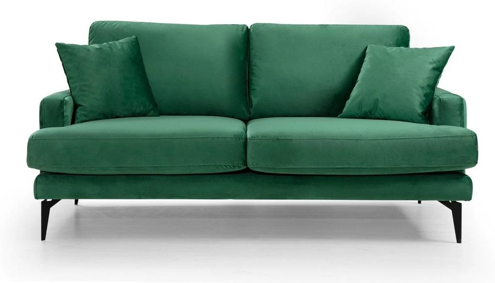 Canapea cu 2 Locuri Papira, Verde, 175 x 88 x 90 cm
