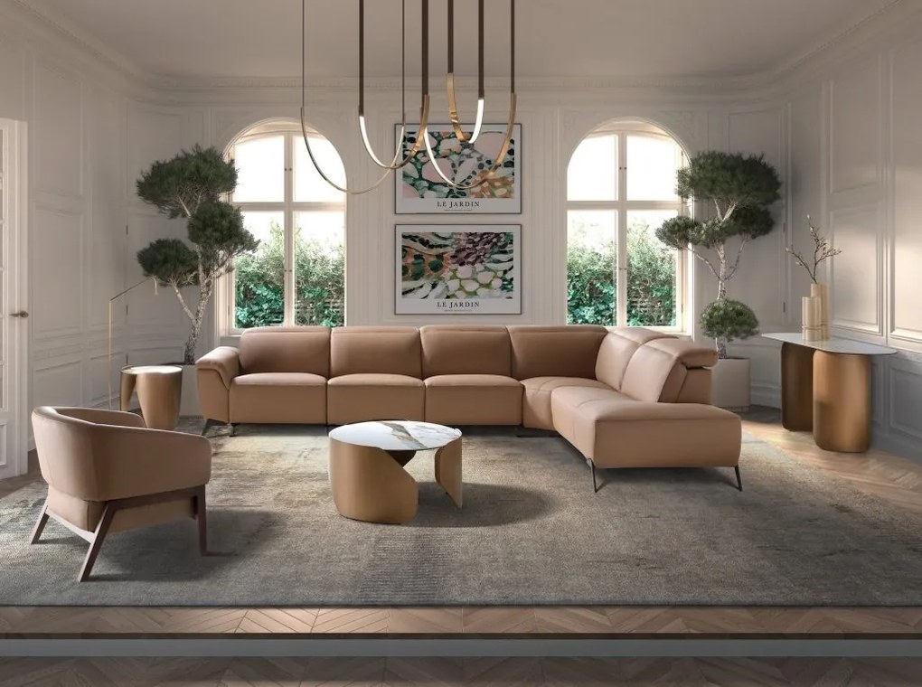 Fotoliu LUX design italian, Piele Naturala, Brown