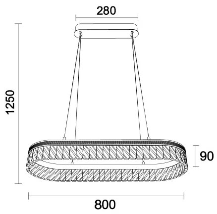 Candelabru LED din cristal dimabil suspendat pe cablu THALIA LED/50W/230V 3000-6000K + telecomandă