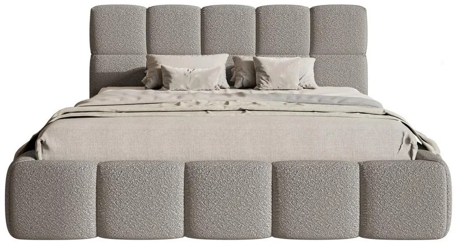 Pat matrimonial 160 cm Cirsten 160B (cu somieră) (Gri). 1099507