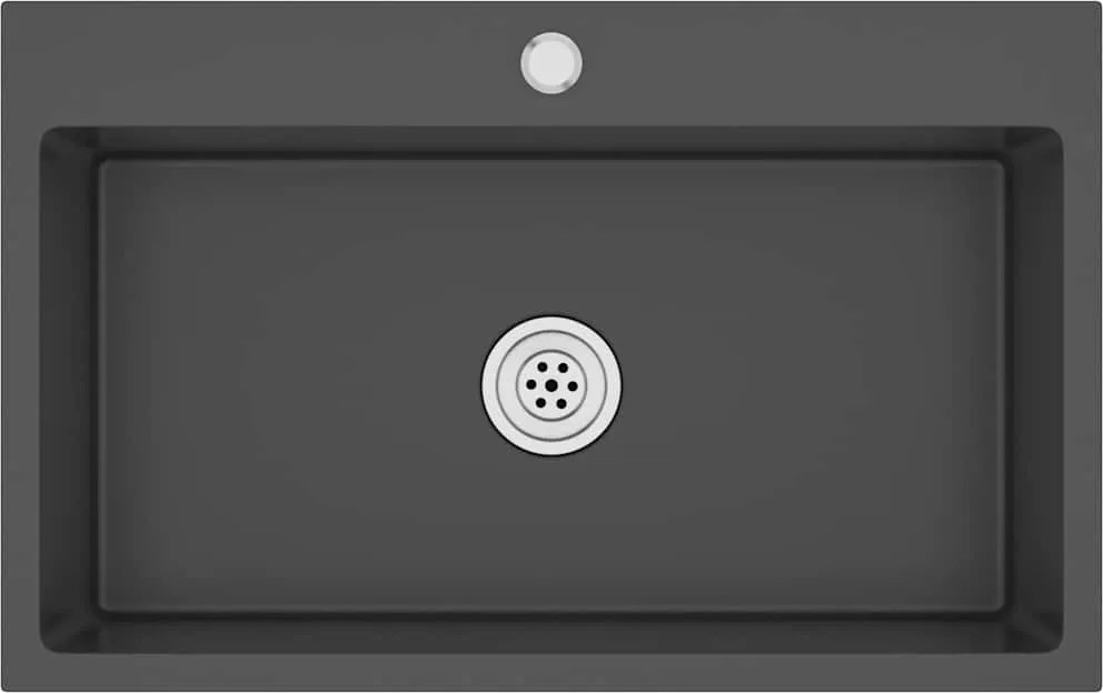 vidaXL Chiuvetă de bucătărie lucrată manual, negru, oțel inoxidabil