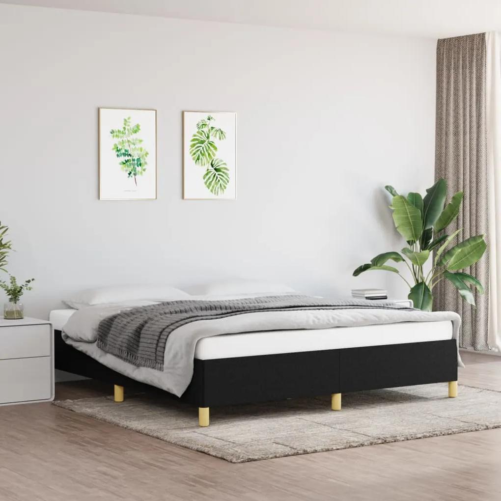347183 vidaXL Cadru de pat, negru, 180 x 200 cm, material textil