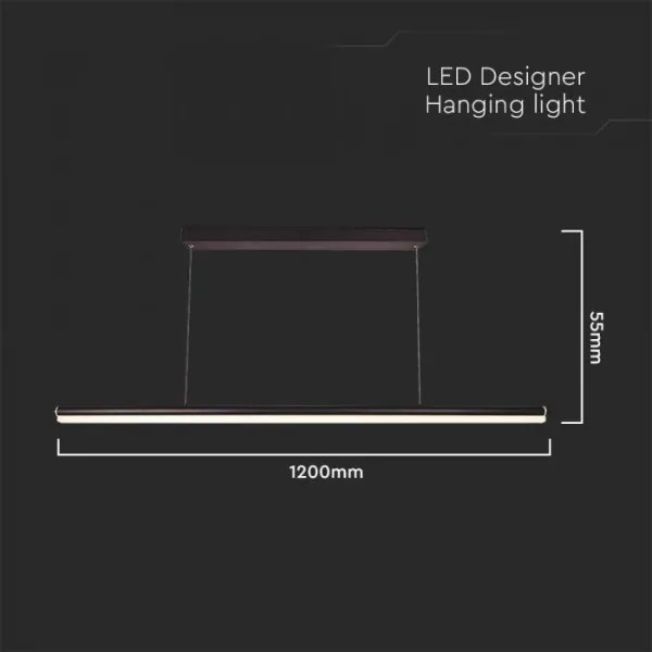 Lustră LED pe cablu LED/23W/230V 4000K 120 cm negru
