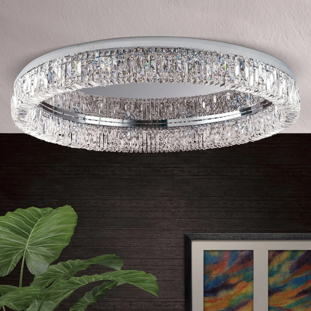 Lustra aplicata cristal Schöler XXL design modern de lux Ring 107cm chrome plated