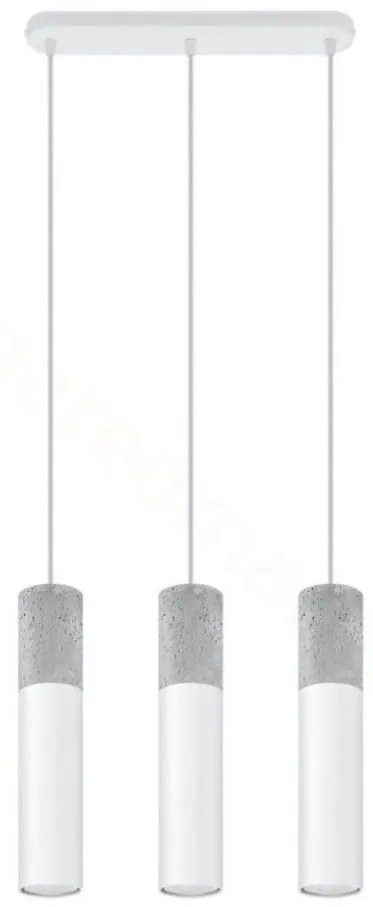 Sollux SL.0649 - Lustr BORGIO 3xGU10/40W/230V beton/metal alb
