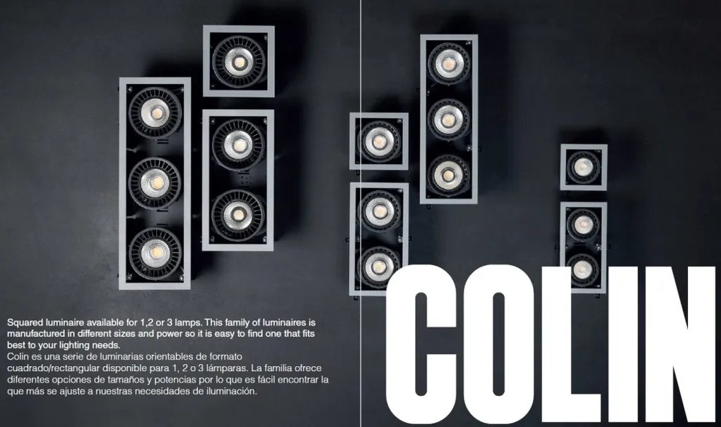 Spot LED incastrabil NANO COLIN-1 Grey recessed with frame 7-13W 2700K 20°
