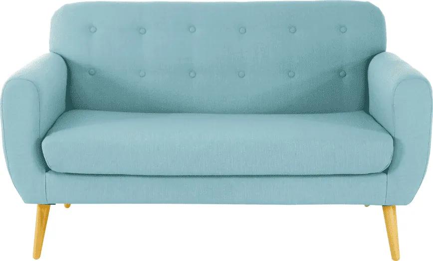 Canapea cu 2 Locuri Albastru Deschis Stockholm - Textil Albastru Lungime(140 cm) x Latime(78 cm) x Inaltime(86 cm)