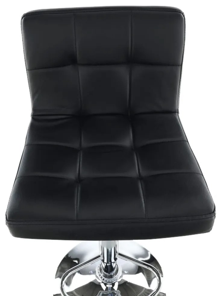 Scaun de bar, piele ecologică negru/crom, KANDY NEW