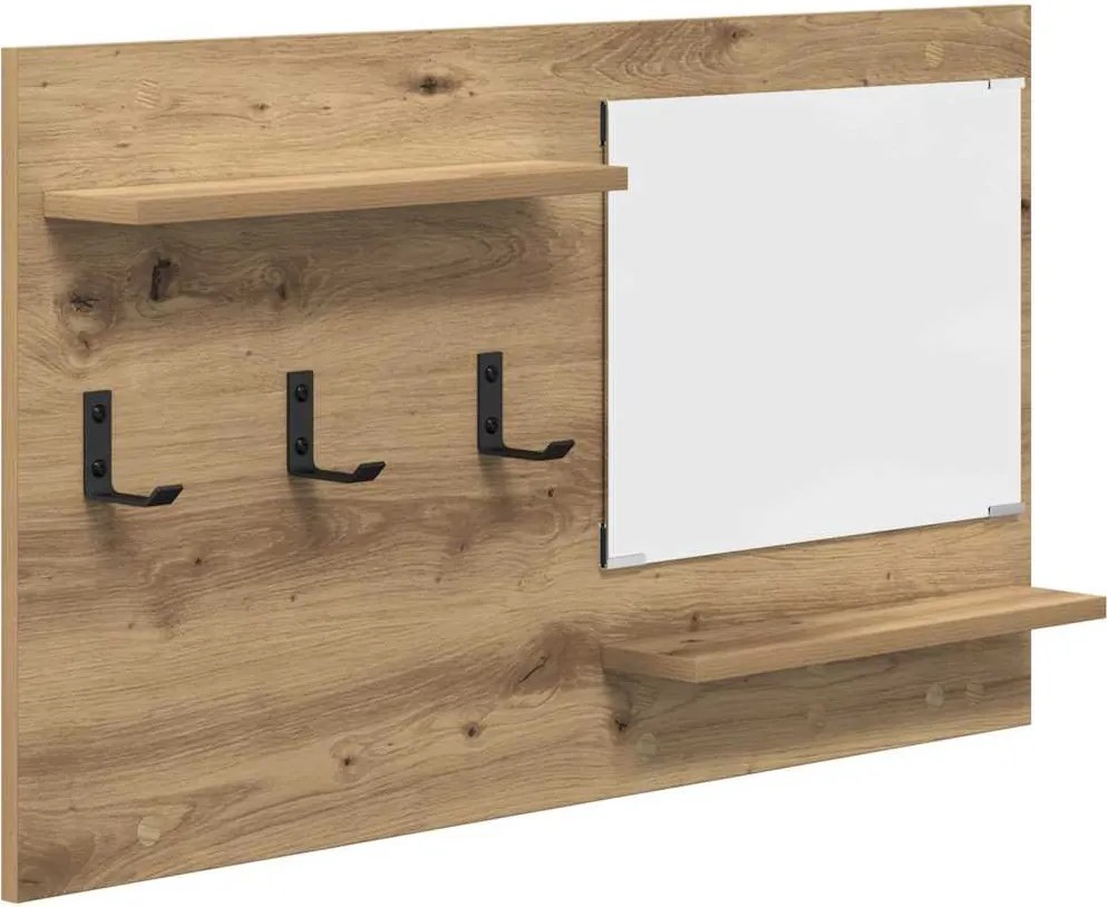 vidaXL Răcător de paltoane montat pe perete cu raft Stejar Artizanal