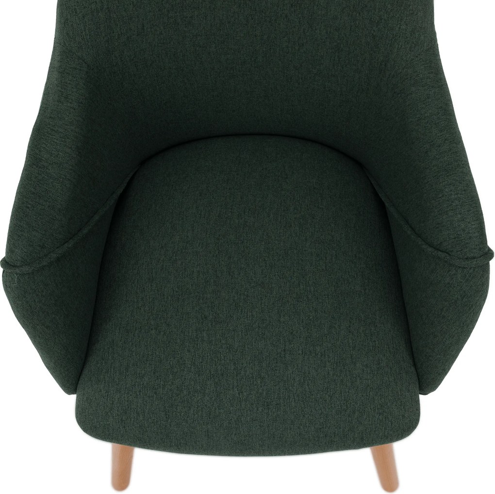 Fotoliu design, verde / fag, PETRUS
