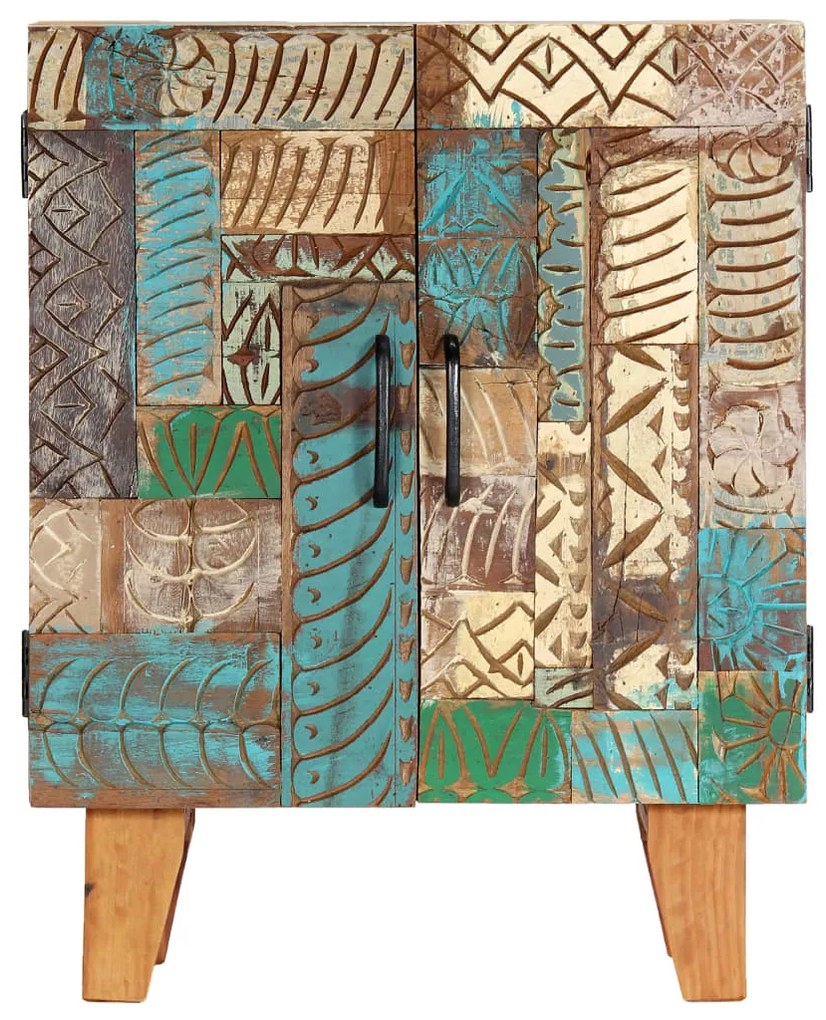 247910 vidaXL Servantă sculptată manual, 60x30x75 cm, lemn masiv reciclat
