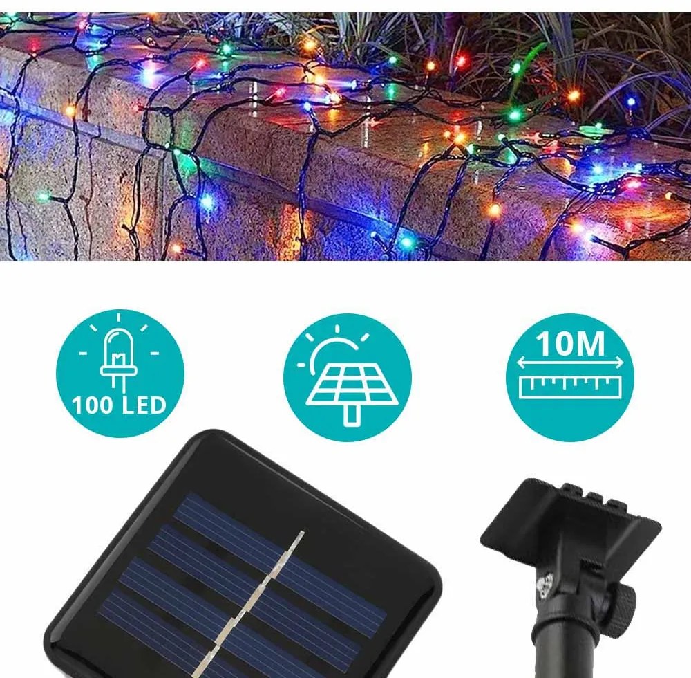 Ghirlanda luminoasa solara pentru gradina cu 100 LED