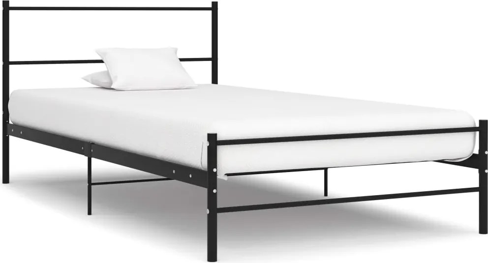 vidaXL Cadru de pat, negru, 90 x 200 cm, metal