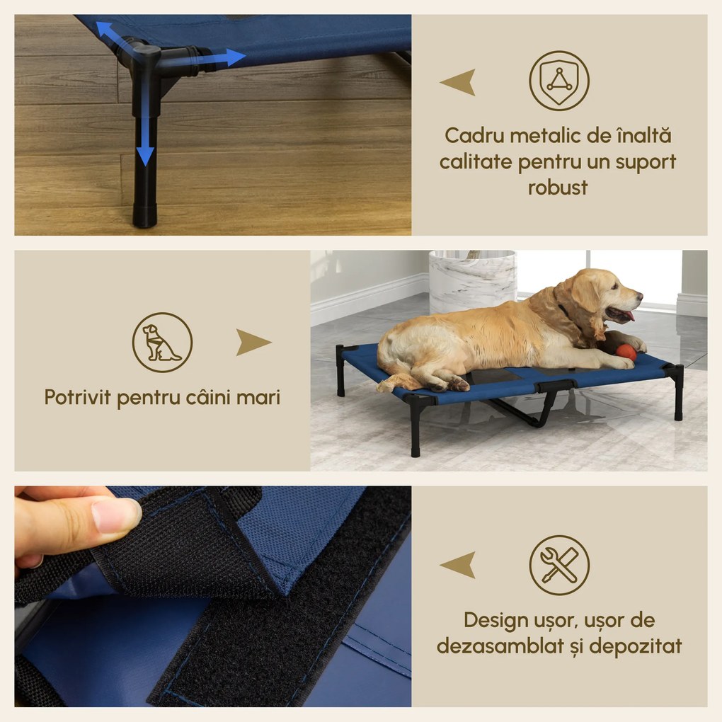 PawHut sezlong pentru caini de maxim 50kg, 92x76x18 cm | Aosom Romania