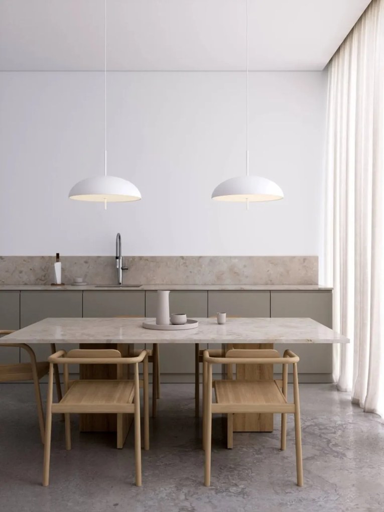 Pendul design modern Versale alb 49,5cm