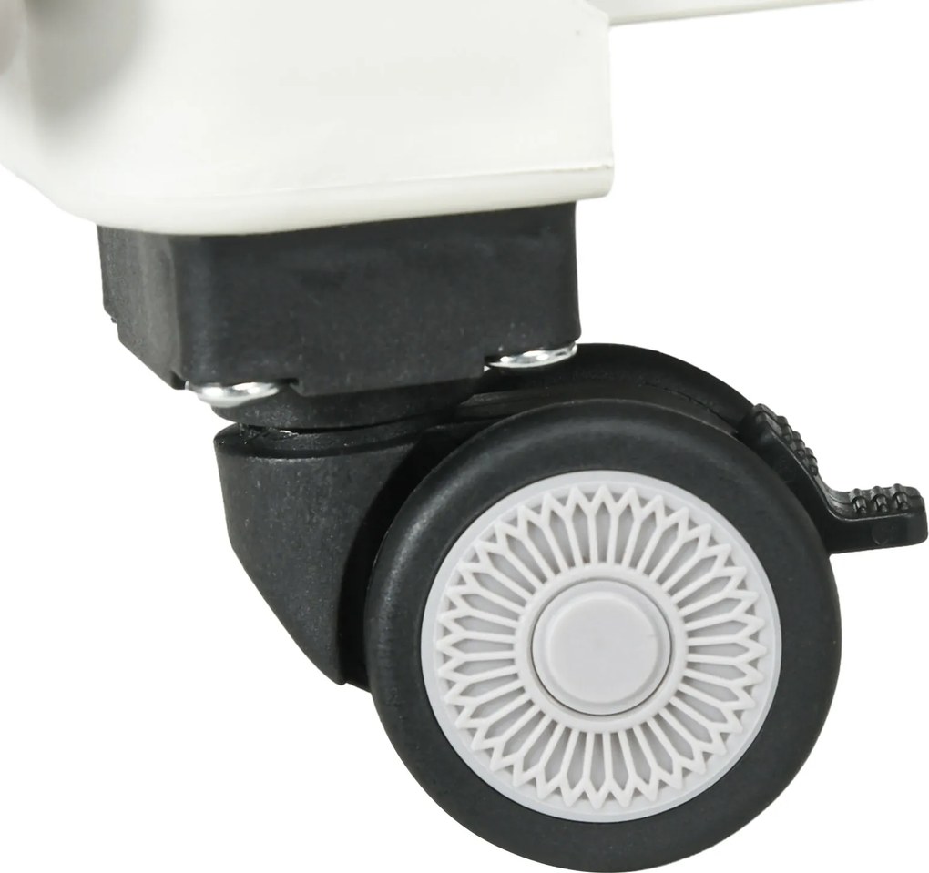 HOMCOM Cărucior Pliabil pentru Cumpărături cu Roți pentru Scări și Mâner Telescopic, Capacitate 80 kg, 51L, Cărucior din Aluminiu pentru Cumpărături și Camping, Alb, 52 x 48 x 100 cm | Aosom Romania