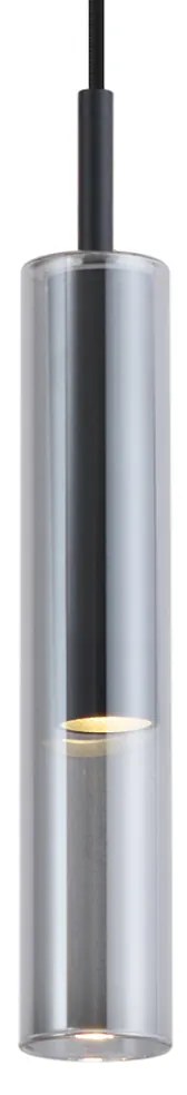 Spot modern negru cu sticlă fumurie pentru sistem de șină monofazat - Slimline Loyce