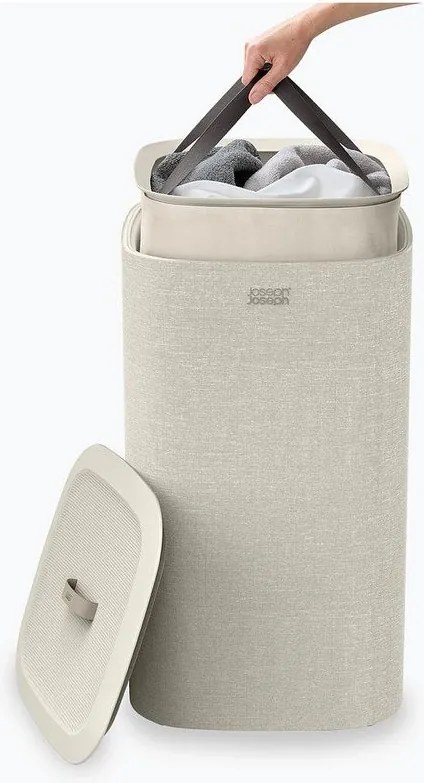 Coș de rufe bej din material textil 60 l Tota One – Joseph Joseph