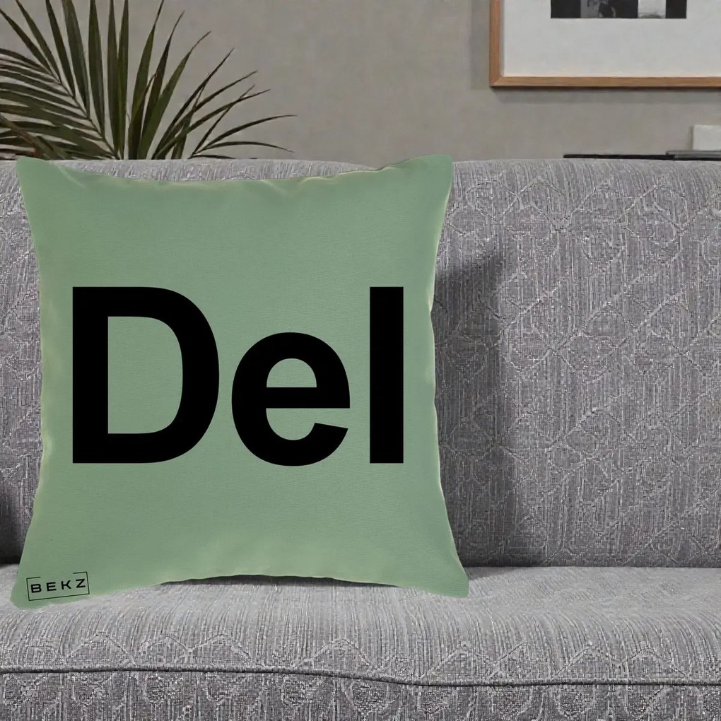 Perna Personalizata Tasta Del Tipografie Bold, 40x40 cm, Verde, Husa Detasabila, Perna Inclusa, BEKZ®