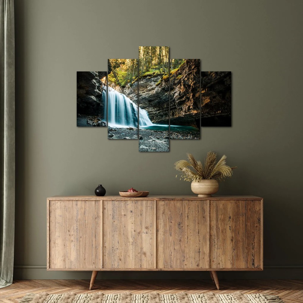 Tablou cu cascada de pădure (150x105 cm)