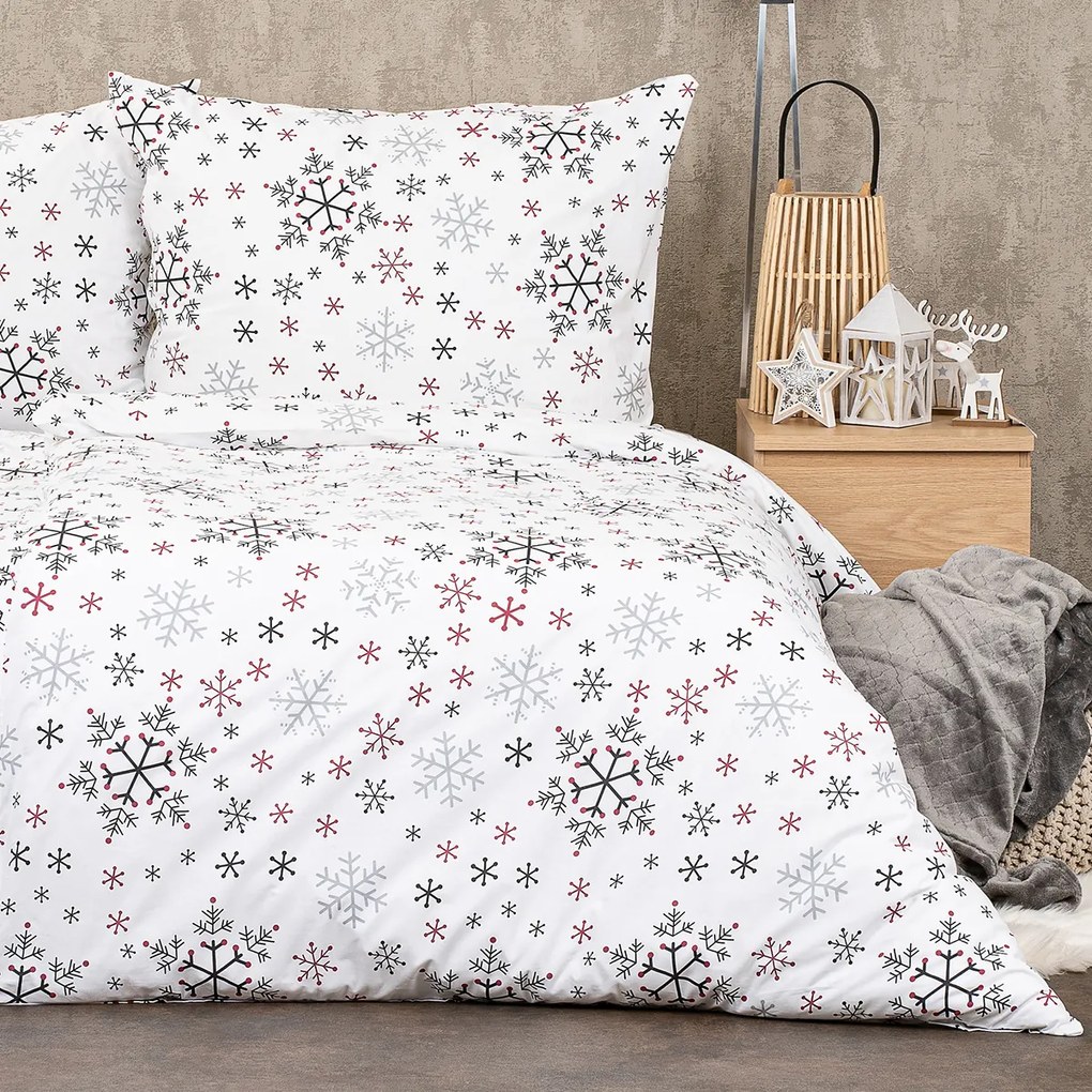 Lenjerie de pat 4Home Snowflakes, din bumbac, 140 x 220 cm, 70 x 90 cm