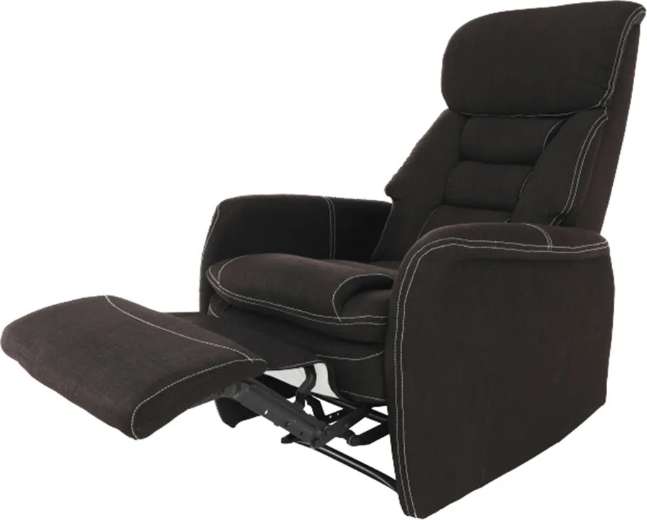 Fotoliu pentru relaxare, material textil ciocolatiu, KOMFY