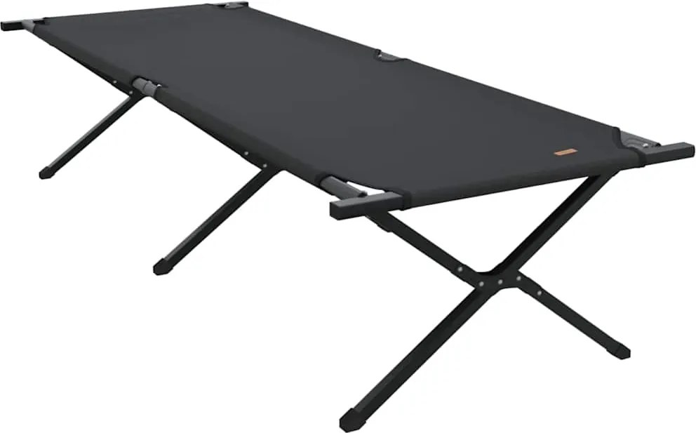 vidaXL Pat pliabil pentru camping Negru 210 x 80 x 46 cm Tafeta Oxford