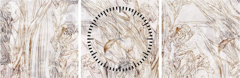 Tablou - Iris (cu ceas) (90x30 cm)