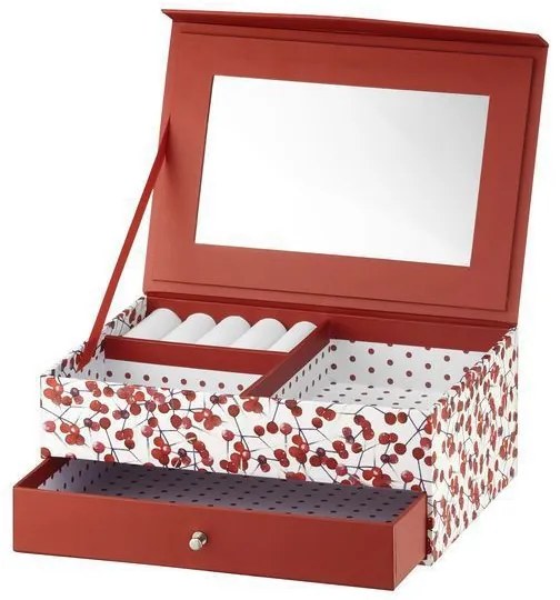 Cutie de bijuterii cu oglinda si sertar 20x14x8cm holly Look