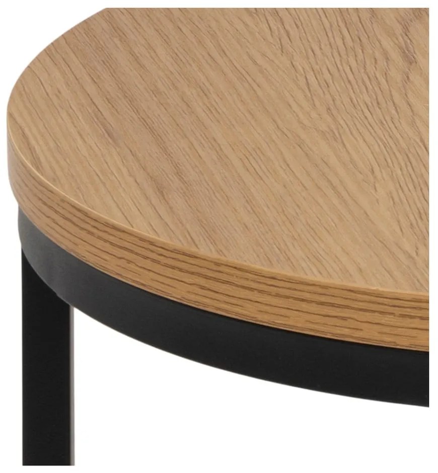 Măsuțe auxiliare 2 buc. rotunde cu blat cu aspect de lemn de stejar ø 45 cm Spiro – Actona