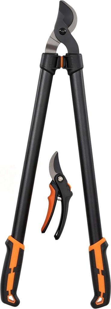 Outsunny Set de Grădinărit 2 Piese cu Foarfece de Tăiat Crengi și Foarfece de Grădinărit, cu Mâner Moale și Sistem de Blocare | Aosom Romania