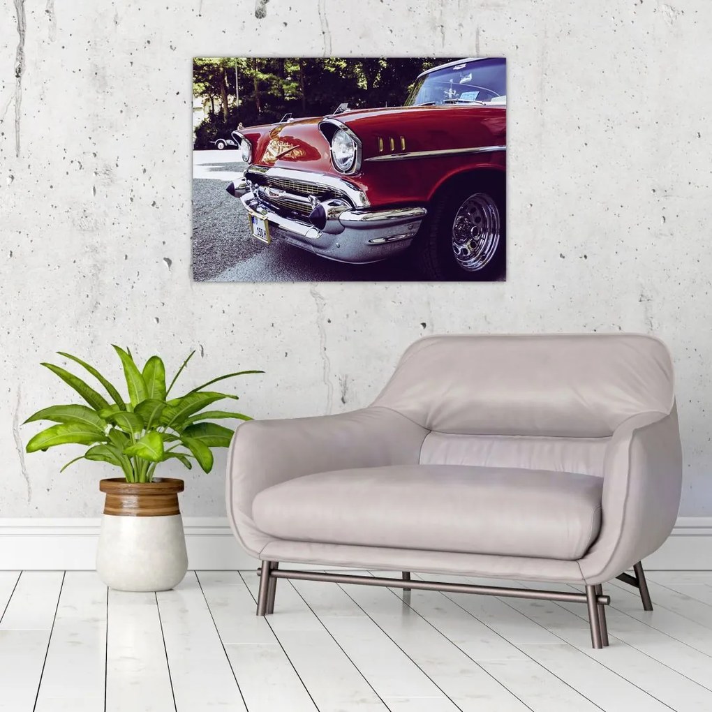 Tablou pe sticlă - Mașina veche (70x50 cm)