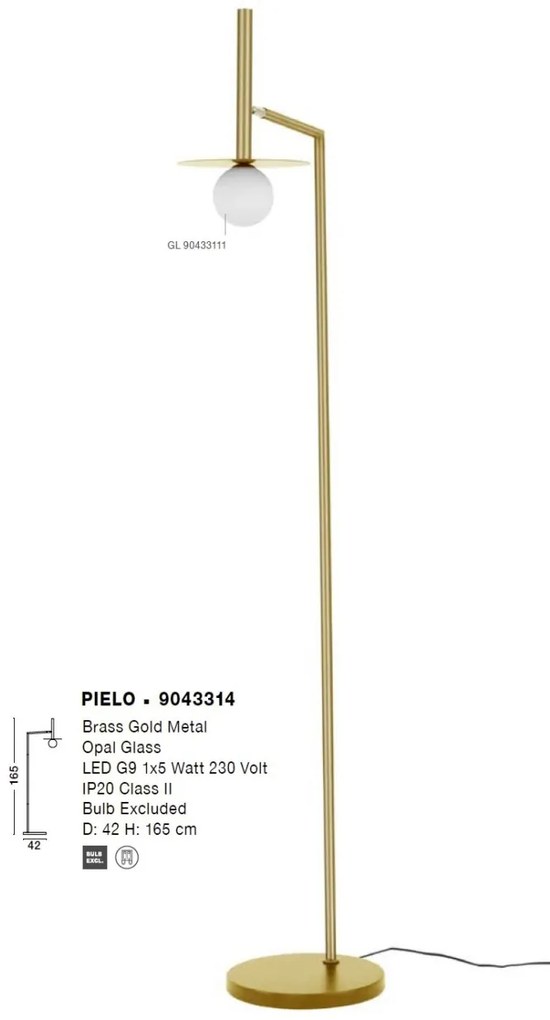 Lampadar/Lampa de podea design modern PIELO auriu