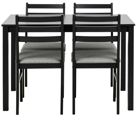 Set de masă EMILY cu 4 scaune, negru