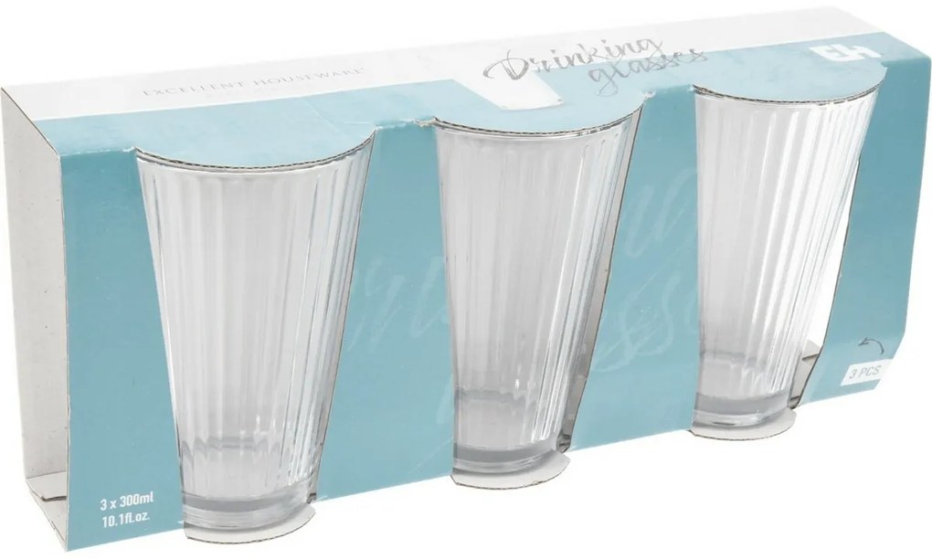 Set de pahare EH Stripes 3 buc, 300 ml