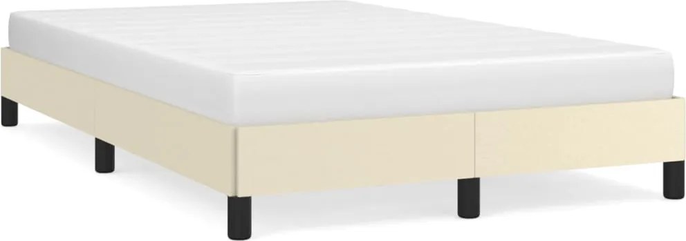 vidaXL Cadru de pat, crem, 120x200 cm, piele ecologică