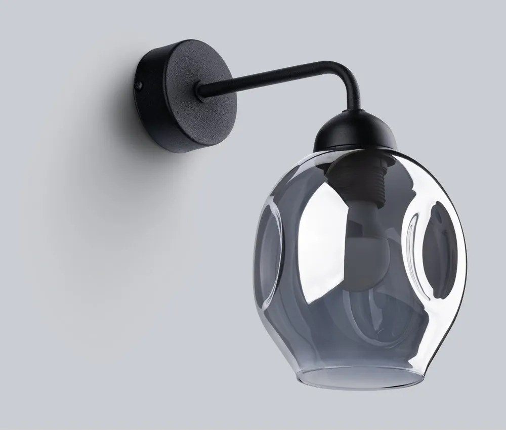 Aplică de perete neagră ø 25 cm Garten – Sollux