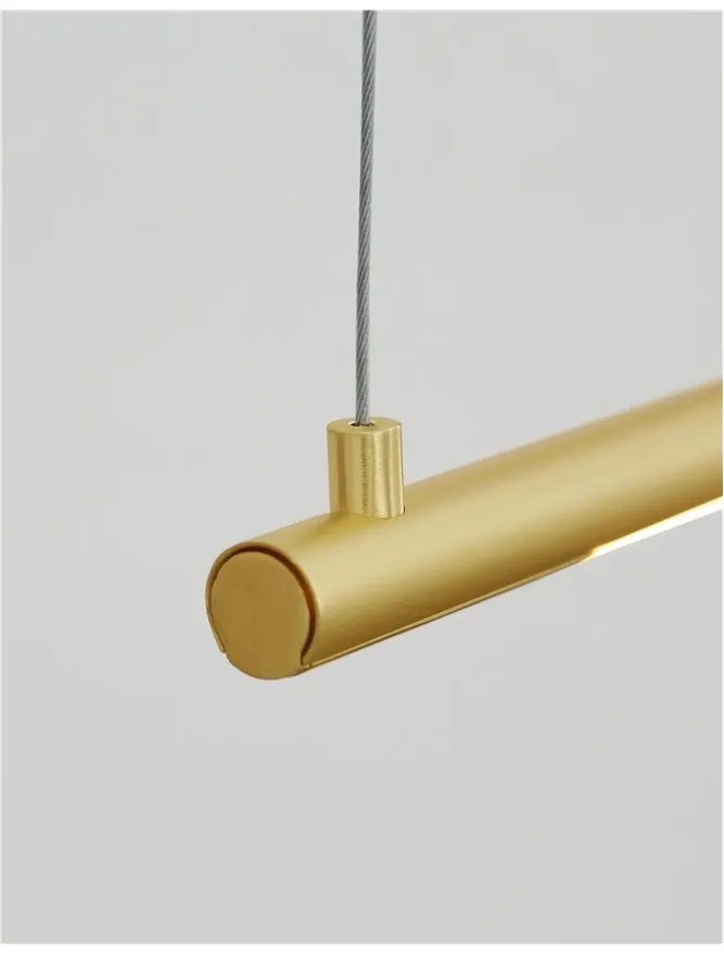 Lustra LED suspendata design liniar ELETTRA auriu, L-120cm