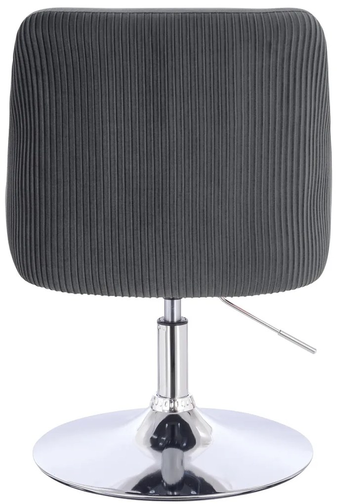 HR920N Scaun Grafit din Catifea cu Bază Cromata