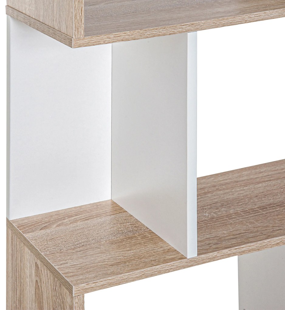 Biblioteca de perete, 3 rafturi, 60x24x111.4cm, alba HOMCOM | Aosom Romania