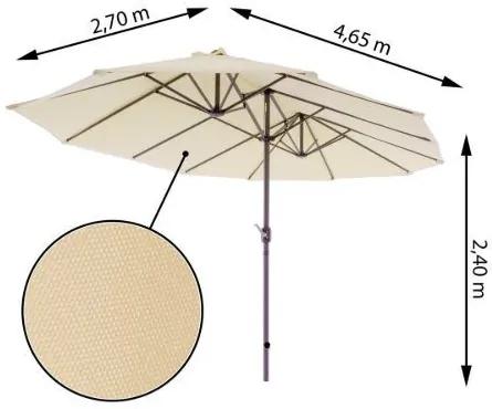Umbrelă de soare mare XXL 4,65 m - crem